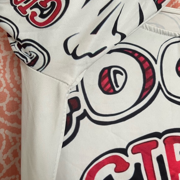 Retro graphic bodycon mini dress, sz L - Picture 3 of 6